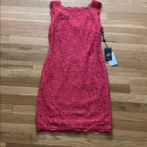 Adrianna Papell - Ladies pink lace dress size 6